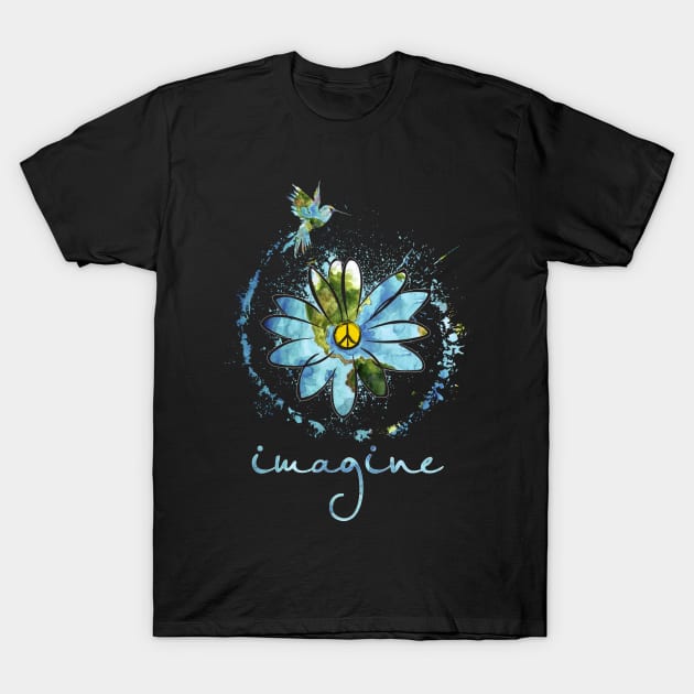 Imagine Hippie Flower T-Shirt by Raul Caldwell